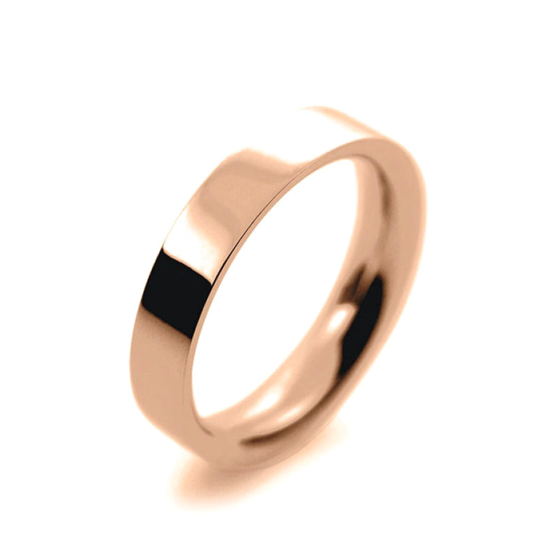 Mens 4mm 9ct Rose Gold Flat Court shape Heavy Weight Wedding Ring