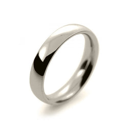 Mens 4mm 9ct White Gold Court Shape Heavy Weight Wedding Ring