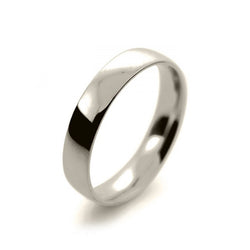Mens 4mm 9ct White Gold Court Shape Light Weight Wedding Ring