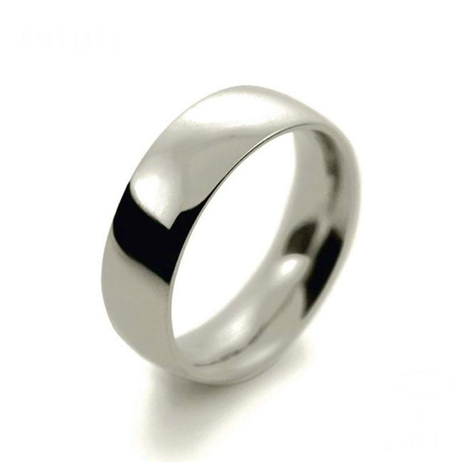 9ct White Gold Flat Court Wedding Ring Band - Solid, Hallmarked, Various Widths