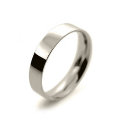 Mens 4mm 9ct White Gold Flat Court shape Light Weight Wedding Ring