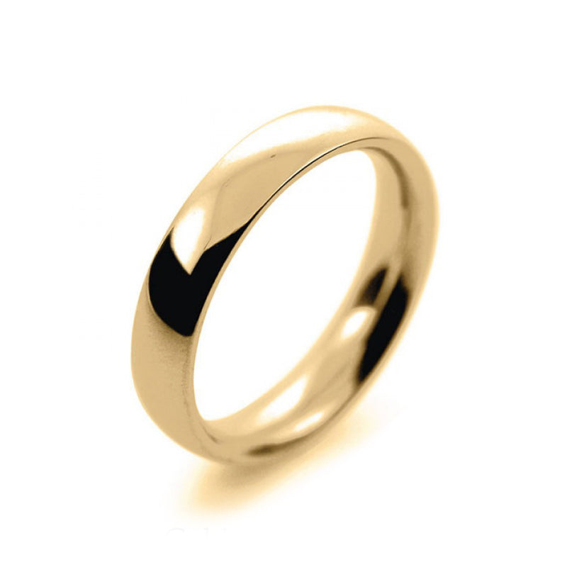 Mens 4mm 9ct Yellow Gold Court Shape Heavy Weight Wedding Ring