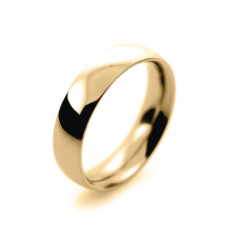 Mens 5mm 9ct Yellow Gold Court Shape Heavy Weight Wedding Ring