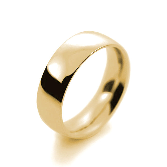 Mens 7mm 9ct Yellow Gold Court Shape Light Weight Wedding Ring