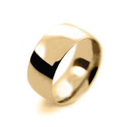 Mens 10mm 9ct Yellow Gold Court Shape Heavy Weight Wedding Ring