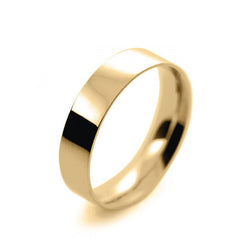 Mens 5mm 9ct Yellow Gold Flat Court shape Light Weight Wedding Ring