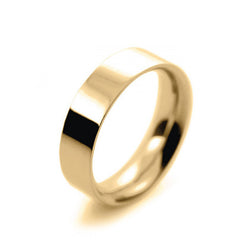 Mens 6mm 9ct Yellow Gold Flat Court shape Heavy Weight Wedding Ring