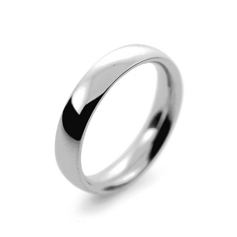 Mens 4mm Palladium 500 Court Shape Heavy Weight Wedding Ring