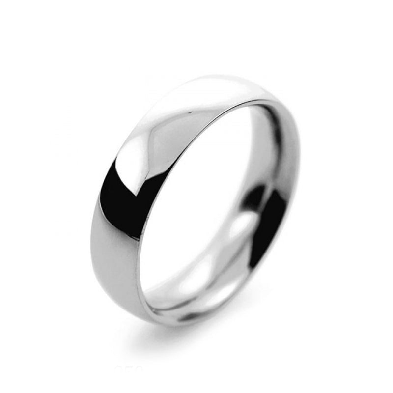 Mens 5mm Palladium 500 Court Shape Heavy Weight Wedding Ring