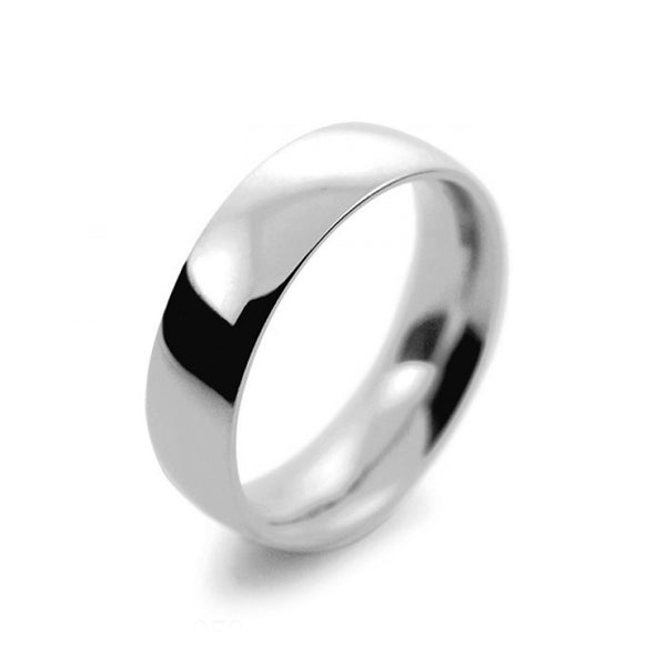 Mens 6mm Palladium 500 Court Shape Heavy Weight Wedding Ring