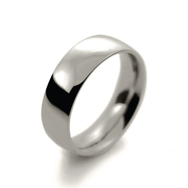 Mens 7mm Palladium 500 Court Shape Heavy Weight Wedding Ring