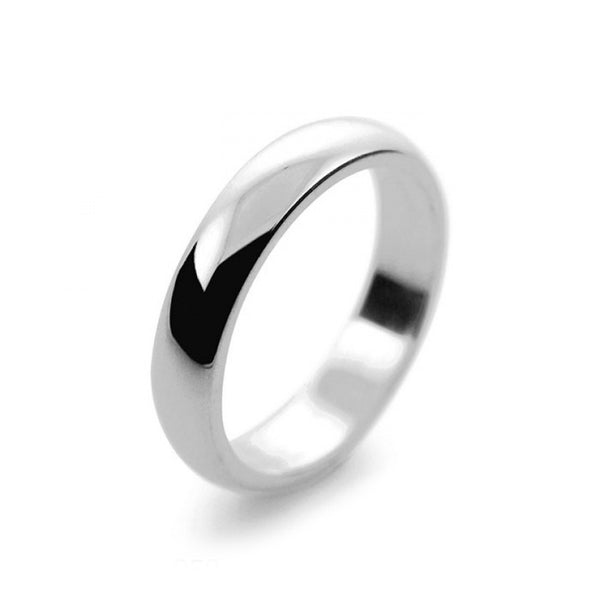 Mens 4mm Palladium 500 D Shape Medium Weight Wedding Ring