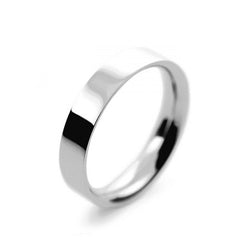 Mens 4mm Palladium 500 Flat Court shape Medium Weight Wedding Ring