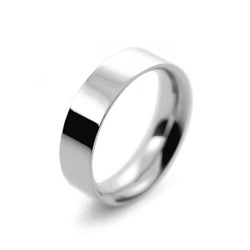 Mens 6mm Palladium 500 Flat Court shape Heavy Weight Wedding Ring