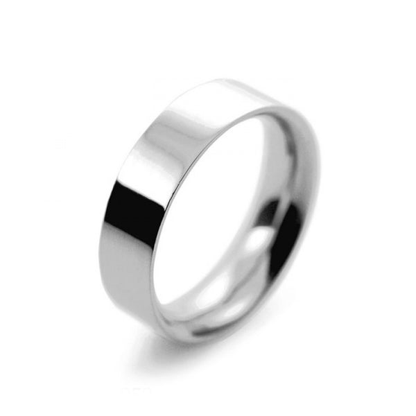 Mens 6mm Palladium 500 Flat Court shape Heavy Weight Wedding Ring