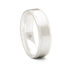 Mens Polished Platinum 950 Flat Court Wedding Ring With Tapered Edges