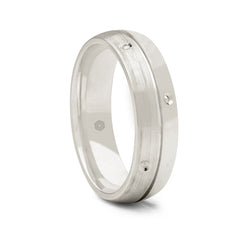Mens Platinum 950 Court Shape Wedding Ring With Polished and Matte Sections