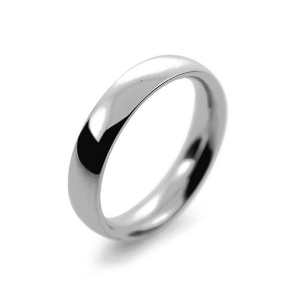 Mens 4mm Platinum 950 Court Shape Heavy Weight Wedding Ring