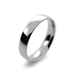 Mens 4mm Platinum 950 Court Shape Light Weight Wedding Ring