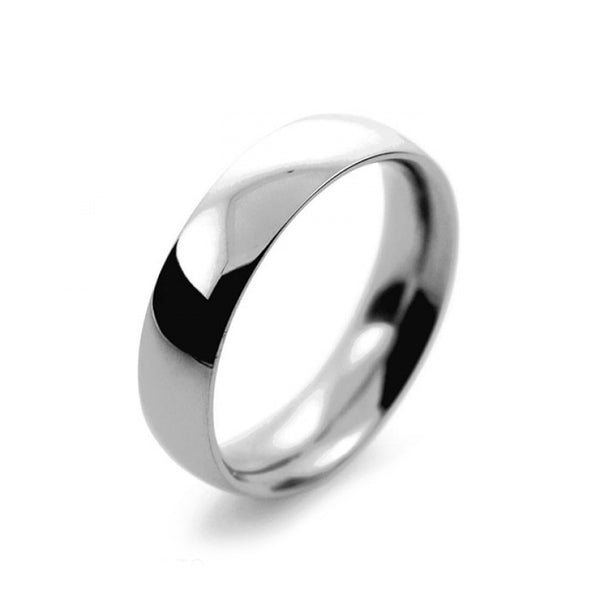 Mens 5mm Platinum 950 Court Shape Heavy Weight Wedding Ring