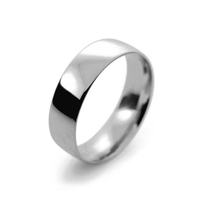 Mens 6mm Platinum 950 Court Shape Light Weight Wedding Ring