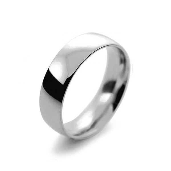 Mens 6mm Platinum 950 Court Shape Medium Weight Wedding Ring