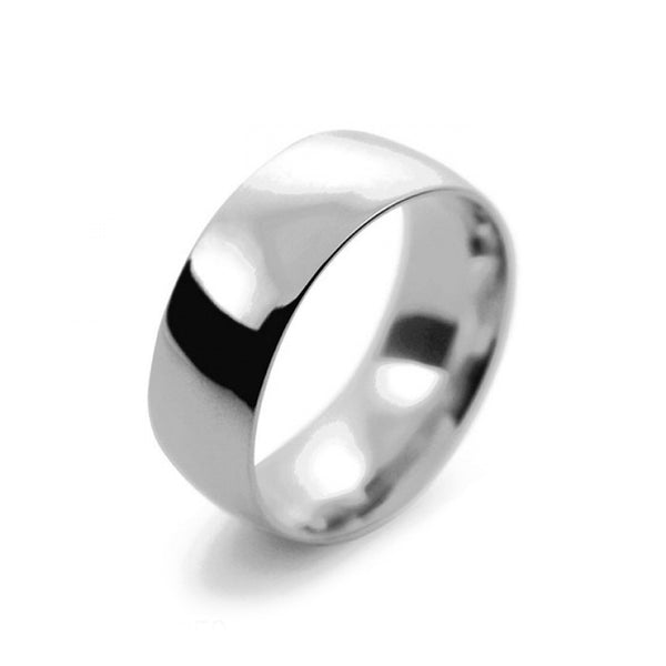Mens 8mm Platinum 950 Court Shape Medium Weight Wedding Ring