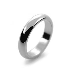 Mens 4mm Platinum 950 D Shape Heavy Weight Wedding Ring