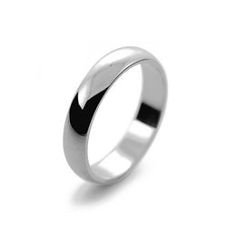 Mens 4mm Platinum 950 D Shape Light Weight Wedding Ring