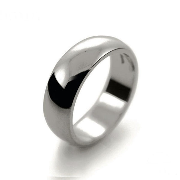 Mens 7mm Platinum 950 D Shape Heavy Weight Wedding Ring