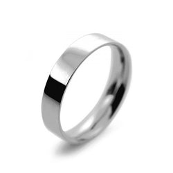 Mens 4mm Platinum 950 Flat Court shape Light Weight Wedding Ring