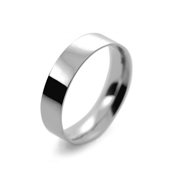 Mens 5mm Platinum 950 Flat Court shape Light Weight Wedding Ring