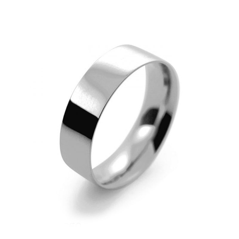 Mens 6mm Platinum 950 Flat Court shape Light Weight Wedding Ring