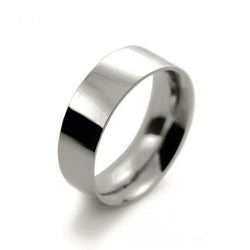 Mens 7mm Platinum 950 Flat Court shape Heavy Weight Wedding Ring