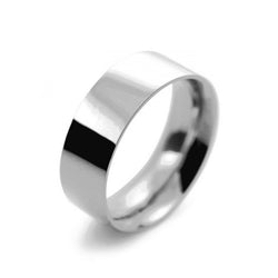 Mens 8mm Platinum 950 Flat Court shape Heavy Weight Wedding Ring