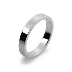 Mens 3mm Platinum 950 Flat Shape Medium Weight Wedding Ring