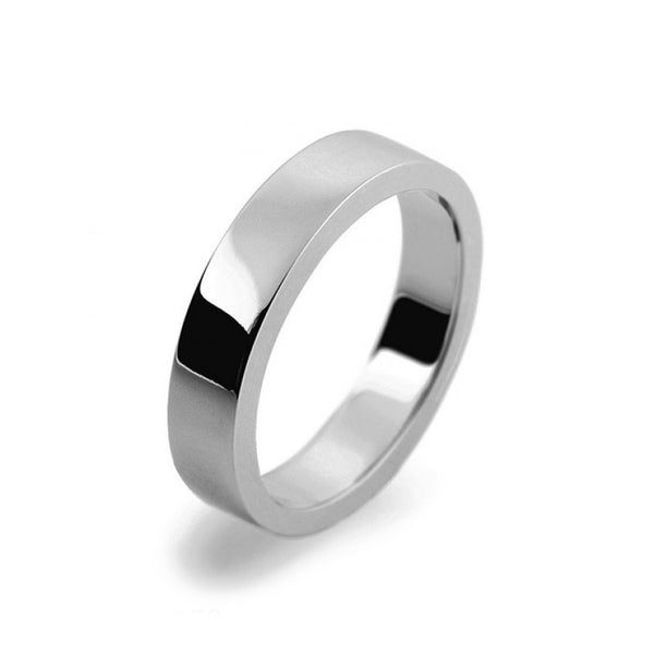 Mens 4mm Platinum 950 Flat Shape Heavy Weight Wedding Ring