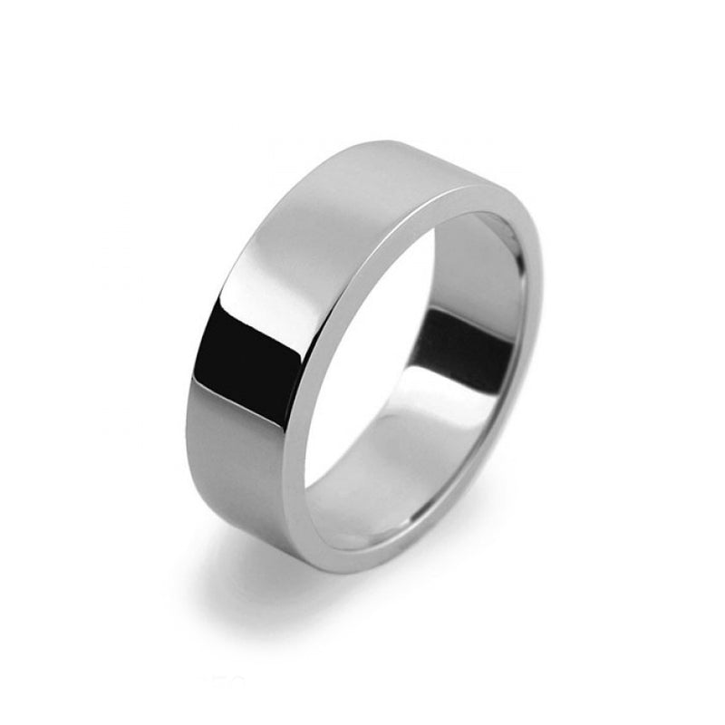 Mens 6mm Platinum 950 Flat Shape Heavy Weight Wedding Ring