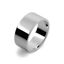 Mens 10mm Platinum 950 Flat Shape Medium Weight Wedding Ring