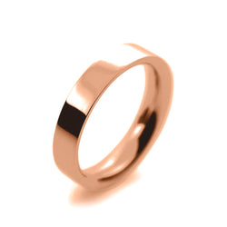 Mens 4mm 18ct Rose Gold Flat Court shape Heavy Weight Wedding Ring