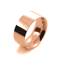 Mens 10mm 18ct Rose Gold Flat Court shape Heavy Weight Wedding Ring