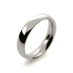 Mens 4mm 18ct White Gold Court Shape Heavy Weight Wedding Ring