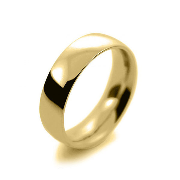 Mens 6mm 18ct Yellow Gold Court Shape Heavy Weight Wedding Ring