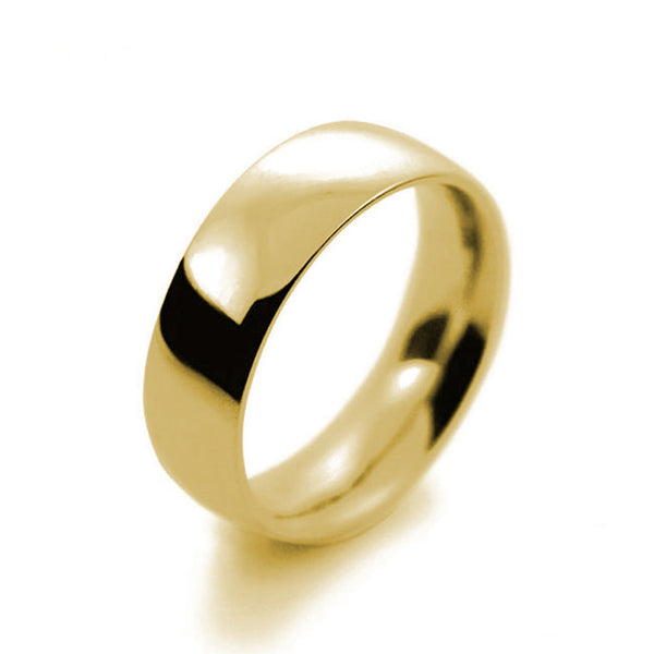 Mens 7mm 18ct Yellow Gold Court Shape Light Weight Wedding Ring