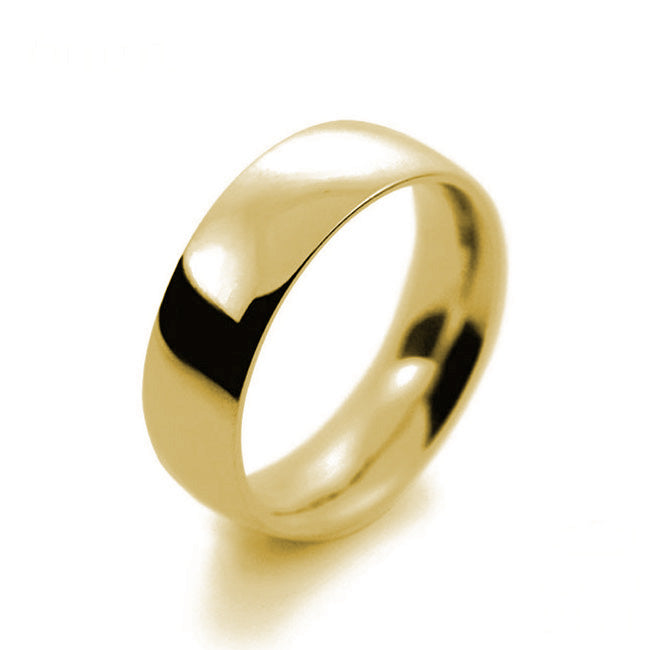 Mens 7mm 18ct Yellow Gold Court Shape Medium Weight Wedding Ring