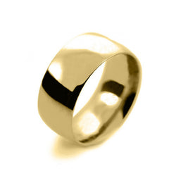 Mens 10mm 18ct Yellow Gold Court Shape Heavy Weight Wedding Ring